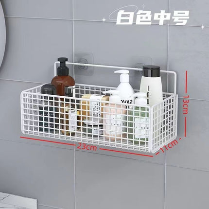 Bathroom bathroom shelf kitchen living room dormitory wall hanging punch-free storage rack storage rack hanging basket nail-free