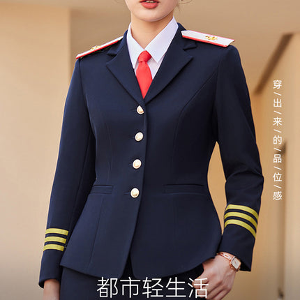 [Stewardess Uniform] Female Spring and Autumn Performance Air Railway Drum Suit Performance Work Clothes Fashion Professional suit