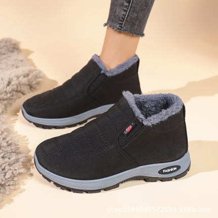 New Cotton Shoes for Couples, Men and Women, Old Beijing Plus Velvet Warm Short Boots, Casual Cotton Boots, Cross-Border Snow Boots for Women