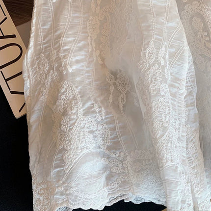 Fashion temperament high board women's clothing! Lace Hollow Skirt Women's Summer New Gentle Fishtail Hip Long Skirt