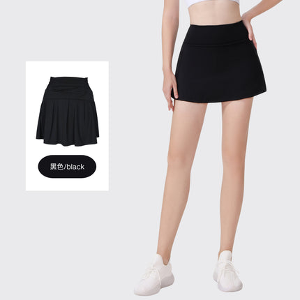 [in Stock] Ld Yoga Spring/Summer Short Skirt Anti-Exposure Fitness High-Waisted Sports Quick-Dry Training Tennis Pleated Skirt