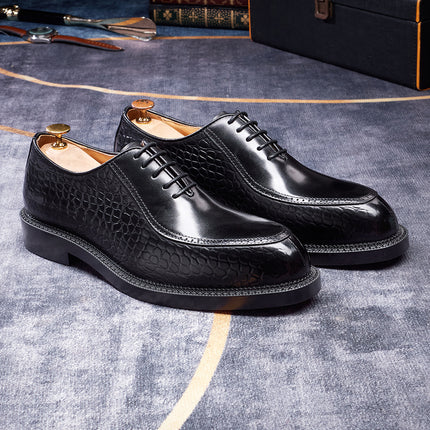 Elegant Men Dress Shoes High Quality Natural Full Leather Men Wedding Banquet Social Business Office Pointed Toe Oxfords Male