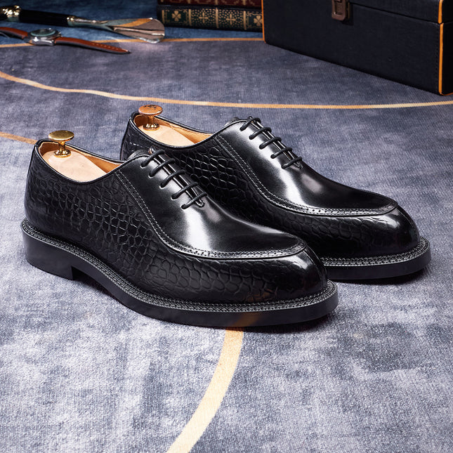 Elegant Men Dress Shoes High Quality Natural Full Leather Men Wedding Banquet Social Business Office Pointed Toe Oxfords Male