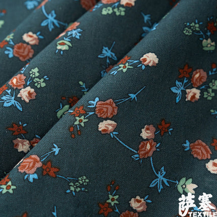 Ethnic Bohemian Fabric Printed Cotton and Linen Small Floral Pastoral Style Clothing Fabric Retro Southeast Asia