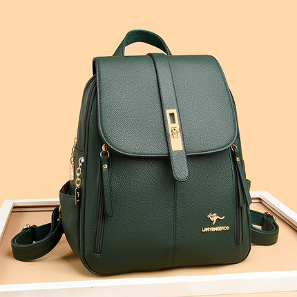 Factory wholesale kangaroo backpack women's 2024 new fashion fashion soft leather mommy casual large capacity bag generation hair