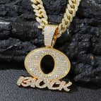 Letter Pendant (Gold) with 45CM Full Diamond Cuban Chain