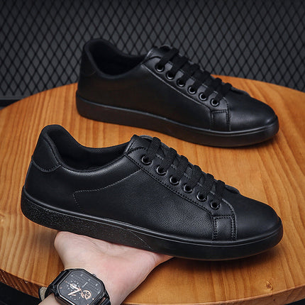 Men's Four Seasons Casual Board Shoes White Shoes Leather Surface Simple Fashion Casual Shoes Foreign Trade Cross-border Men's Shoes Breathable Shoes