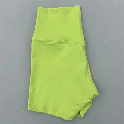 Summer solid color European and American women's high waist hip lifting peach sports shorts tight stretch fitness three pants can be worn outside