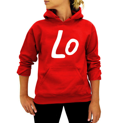 Ebay/wish Amazon Foreign Trade Cross-border LO Letter Printing Hooded Wear Autumn and Winter European and American Women's Jacket