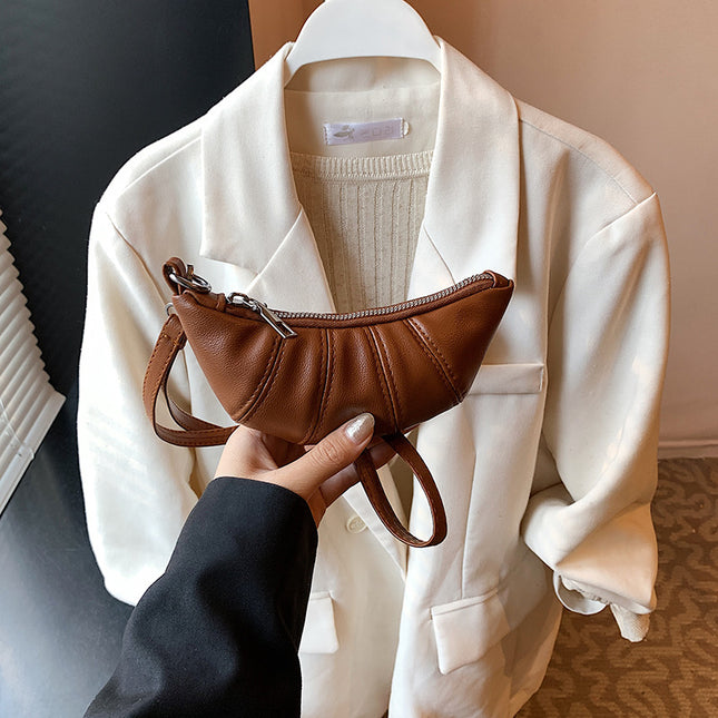 Halter Neck Niche Cute Croissant Bag Fashion Trend Mini Dumpling Bag Crossbody Bag High-End Shoulder Bag