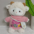 Pink letter sweater + white bag / About 23cm