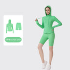 Jungle green five-point hooded jacket suit / 2/S