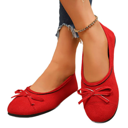 Women's Large Size Shoes for Foreign Trade 2025 Summer New Korean Style Bowknot Shallow Flat Loafers Wholesale