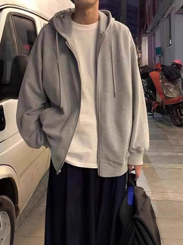 Early Autumn Hooded Sweatshirts for Men and Women, Winter Velvet New Korean Style Trendyy Tops, Casual Cardigan Zipper Jackets