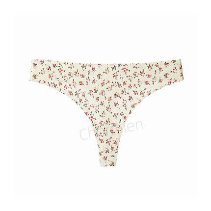 Sports Yoga Female Sexy Style Ice Silk Underwear Women's Low-Waist Seamless Underwear Cross-Border European and American Large Size T-Shaped T-Pants