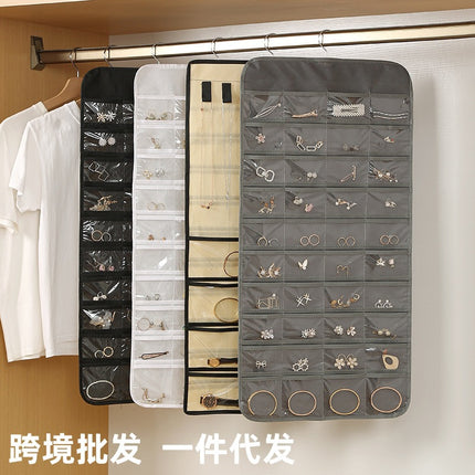 80 Cage Storage Bag Jewelry Storage Hanging Bag Non-woven Double-sided Necklace Jewelry Fit Bag Dust-proof Storage Box