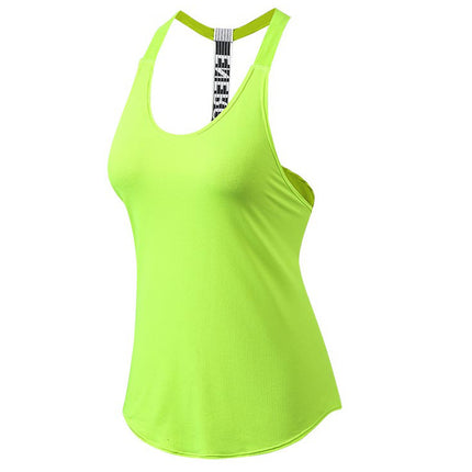 Women's Sports Vest Fitness Yoga Running T-Shaped Suspender Cover-Up Quick-Drying Breathable Loose Vest 2023