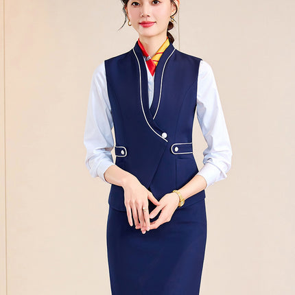 Stewardess Uniform Female Professional suit Railway Flight Attendant Student Tooling Sales Hotel Front Desk Beautician Work Clothes