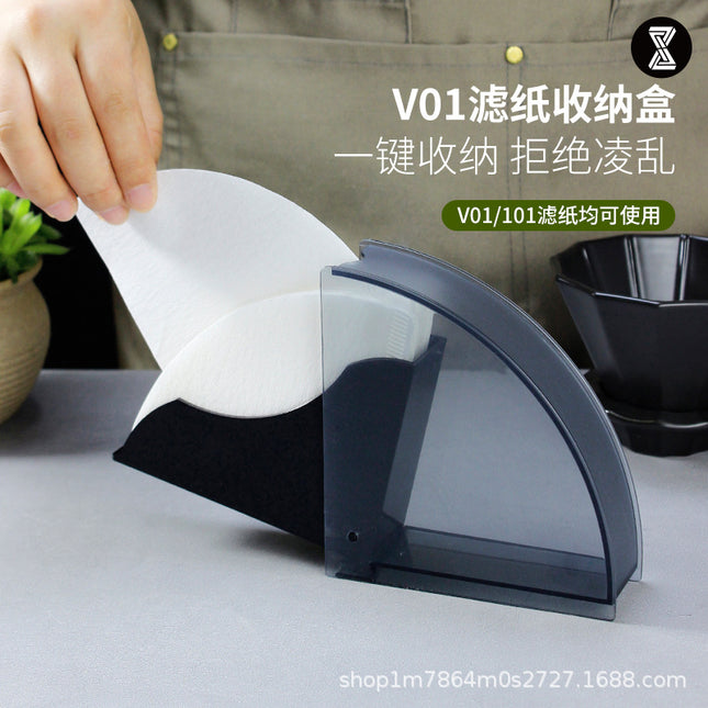 Cross-Border Dust-Proof Filter Paper Holder Hand-Brewed Coffee Filter Paper Box Filter Paper Holder with Lid Filter Paper Holder V60 Filter Paper Storage Box