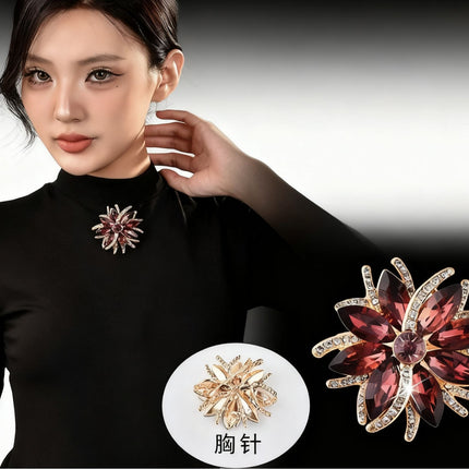 Factory direct supply autumn and winter long necklace female temperament all-match a two-wear flower tassel pull sweater chain brooch