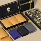 S160 [navy blue + stone gray + obsidian black] gold brick box / L