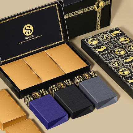 Wholesale Modal Men's Underwear Breathable Magnet Temperature Change Inner Crotch Boxer Solid Color Four Corners High-End Gold Brick Gift Box