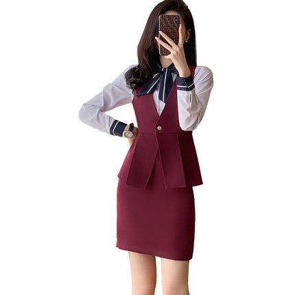 Professional suit Women's Vest Workwear Hotel Front Desk Fashion Vest Jewelry Shop Beautician Work Clothes Temperament suit