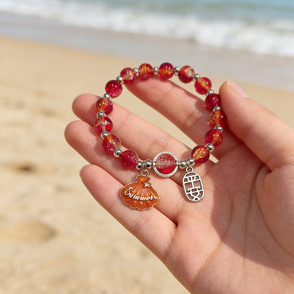 New Chinese-Style Ancient Beaded Elastic String Bracelet, Sweet Girl's Glass Bracelet, Night Market Stall, Cross-Border Live Broadcast Jewelry