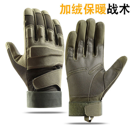 Winter tactical thermal gloves non-slip wear-resistant outdoor riding fleece-lined cold-proof windproof touch screen cross-border A82-RKDM