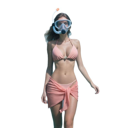 Cross-Border New Split Swimsuit Women's Hot Selling Bikini Three-Piece Solid Color European and American Sexy Push-Up Bikini Women
