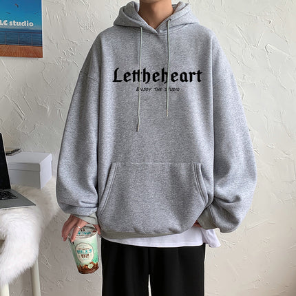 Cotton Hooded Sweater Men's Spring and Autumn 2024 New Loose Couple Hoodie Fashion Brand oversize American Jacket