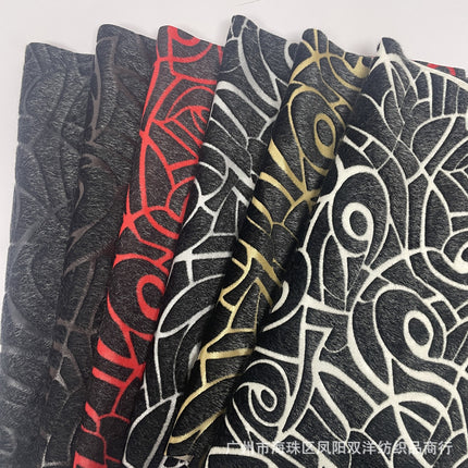 Wholesale PU flocking garment leather leopard print banma print rhombus grid stripe men's and women's children's clothing luggage packaging fabric
