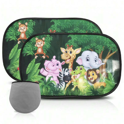 Car Sunshade Cartoon Sun Protection Heat Insulation Sunshade Sunshade Electrostatic Film Side Window Sunshade Car Interior Accessories Summer