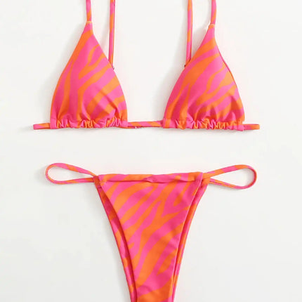 Yiyou 2025 New Multi-Color Bikini Sexy Simple Stripesd Strap European and American Sexy Three-Point Bikini