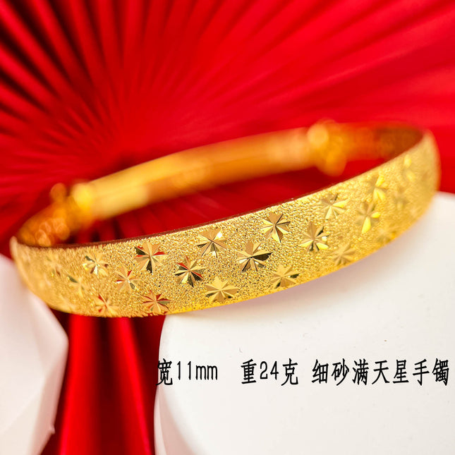 Gold-Plated Baby's Breath Frosted Bracelet Meteor Shower Women's Bracelet Large Gold-Plated Push-Pull Bracelet One Piece Purchasing Agent