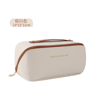 Factory Direct Sales Large-Capacity Storage Bag Pu Leather Satchel Travel Business Trip Portable 2024 New Pillow Cosmetic Bag