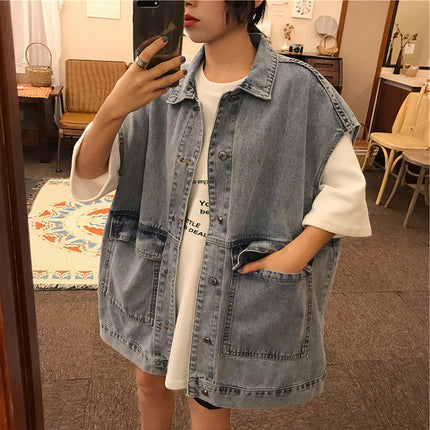 Denim Coat Women's 2024 Spring New Loose Korean Style Trendy Ins Detachable Cap Net Red Tooling Denim Clothes
