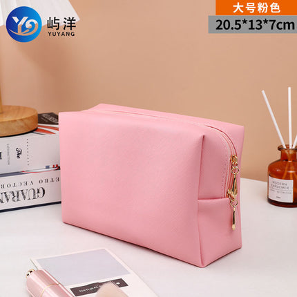 Ins Style Simple New Cosmetic Bag Women Hand Portable Square Waterproof Simple Travel Toiletry Storage Bag