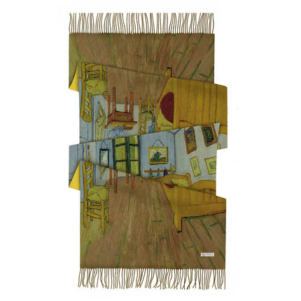 Winter Van Gogh series bedroom women's cashmere-like tassel thick warm shawl scarf all-match long scarf wholesale