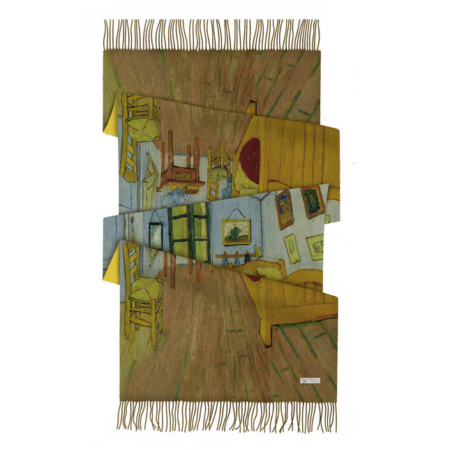 Winter Van Gogh series bedroom women's cashmere-like tassel thick warm shawl scarf all-match long scarf wholesale