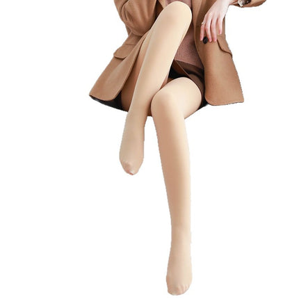 Women's Autumn and Winter Pantyhose with Natural Light Leg Effect, Fleece-Lined, Thickened, Anti-Snag, Sheer Color, Suitable for Wearing Outside, Leggings