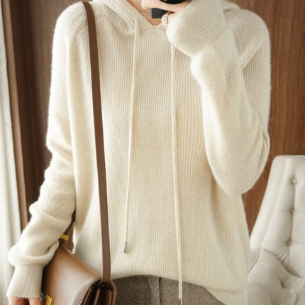 Long sleeve hooded pullover sweater women's bottoming sweater Korean style loose casual knitted sweater Spring and Autumn New hoodie