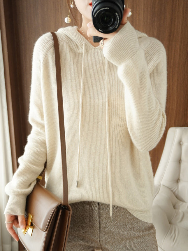 Long sleeve hooded pullover sweater women's bottoming sweater Korean style loose casual knitted sweater Spring and Autumn New hoodie