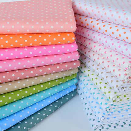 160cm Wide 40-Count Pure Cotton Fabric Baby Bed Sheets Fabric Twill Cotton Handmade DIY Colorful Water Jade Polka Dots