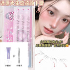 Ddt468-01 natural-looking light-colored lower eyelashes, three rows + tweezers and glue