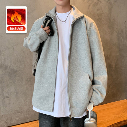 2026 New Style Jacket Men's Spring and Autumn Knitted Sweatshirt Stand Collar Men's Top Spring Loose Sports Long-Sleeved Men's Clothing