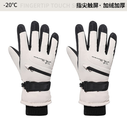 Wholesale Winter fleece-lined Ski Gloves Outdoor Sports Riding Non-slip Gloves Windproof Cold-proof Touch Screen Ladies Gloves