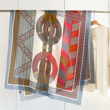 Brandenburg Wool Scarf Women's Autumn and Winter New Water Soluble Wool Long Towel Warm Elegant Light Luxury Long Shawl