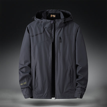 Men's and women's LOGO work clothes windproof waterproof outdoor mountaineering clothing plus velvet warm hooded coat wholesale