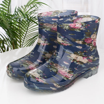 Low-cut women's rain boots short water shoes women's rubber shoes kitchen work waterproof non-slip warm water boots short rain boots wholesale